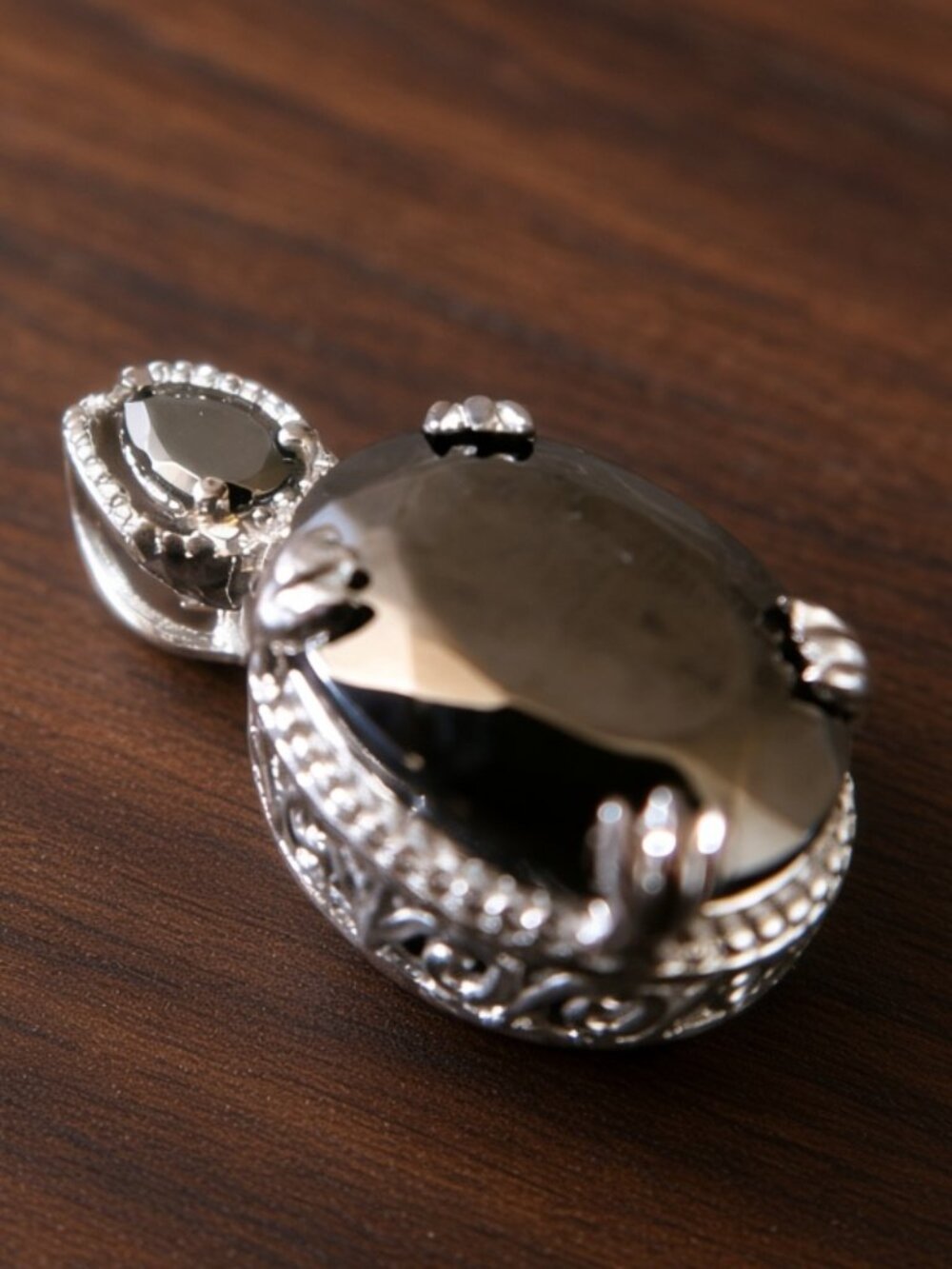 Dark, Mysterious, and 925 Pure, STS Signed Black Gemstone Quality Pendant